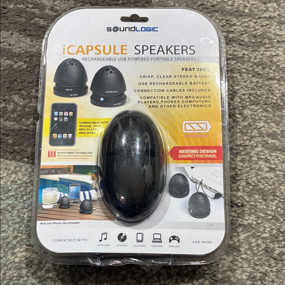 Black iCapsule Portable Speakers